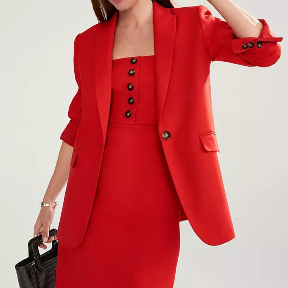 NEVER WORN!Longline Blazer In Linen Blend - Dress it up! Dress it down!